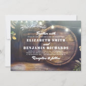 Invitation Rustic Country String éclaire le Mariage du souffl (Devant)
