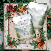 Invitation Rustic Country Style Mountains & Forest Landscape