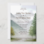 Invitation Rustic Country Style Mountains & Forest Landscape (Devant)