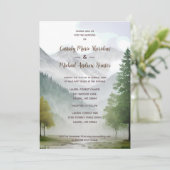 Invitation Rustic Country Style Mountains & Forest Landscape (Debout devant)