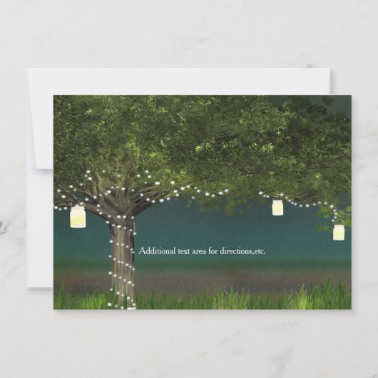 Invitation Rustic Country Tree String Lights Dîner de répétit (Dos)