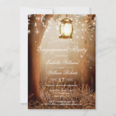 Invitation Rustic Country Tree String Lights Partie d'engagem (Devant)