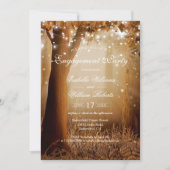 Invitation Rustic Country Tree String Lights Partie d'engagem (Devant)