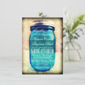 Invitation Rustic Country Turquoise Mason Jar Mariage Invitat (Debout devant)