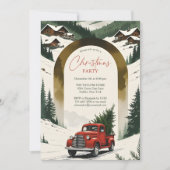 Invitation Rustic Country Vintage Red Truck Christmas Party (Devant)