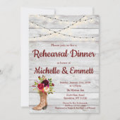 Invitation Rustic Country Western Boot Boho Dîner de répétiti (Devant)