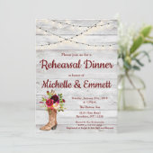Invitation Rustic Country Western Boot Boho Dîner de répétiti (Debout devant)