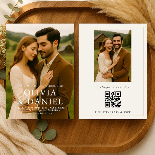 Invitation Rustic Country Western Photo Wedding 