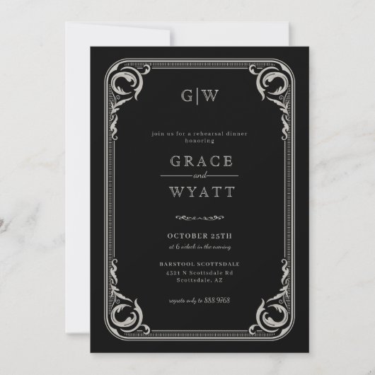 Invitation Rustic Country Western Rehearer Dîner (Devant)