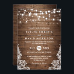 Invitation Rustic Country Wood Twinkle Mariage de dentelle<br><div class="desc">Créez votre invitation parfaite avec ce modèle pré-conçu, vous pouvez facilement la personnaliser pour être le vôtre. Pour plus de personnalisation, cliquez sur le lien "customiser plus loin" et utilisez notre outil de conception facile à utiliser pour modifier ce modèle. Si vous préférez les papiers plus épais / Finition mat,...</div>