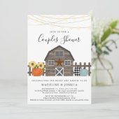 Invitation Rustic Couples Douche Automne Pays Annonce Invitat (Debout devant)