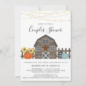 Invitation Rustic Couples Douche Automne Pays Grange (Devant)