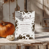 Invitation Rustic Cow Print Western Baptism