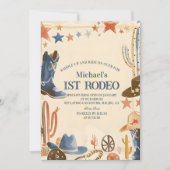 Invitation Rustic Cowboy Boots 1st Birthday (Devant)