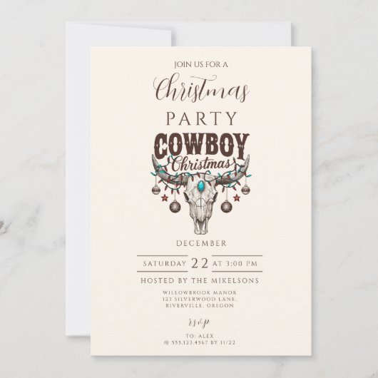 Invitation Rustic Cowboy Christmas (Devant)