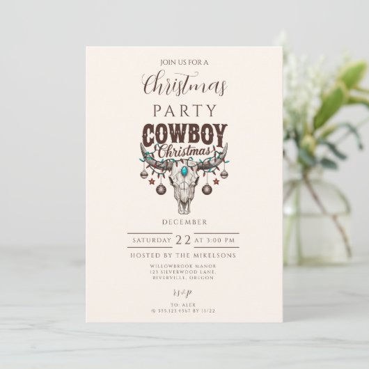 Invitation Rustic Cowboy Christmas (Debout devant)