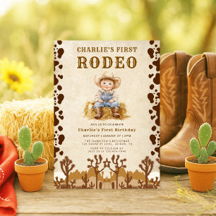 Invitation Rustic Cowboy Premier Rodéo 1er Anniversaire Invit