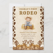 Invitation Rustic Cowboy Premier Rodéo 1er Anniversaire Invit (Devant)