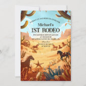 Invitation Rustic Cowboy Rodeo 1st Birthday Celebration (Devant)