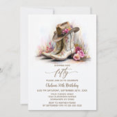 Invitation Rustic Cowgirl Boots and Hat 50th Birthday Party (Devant)
