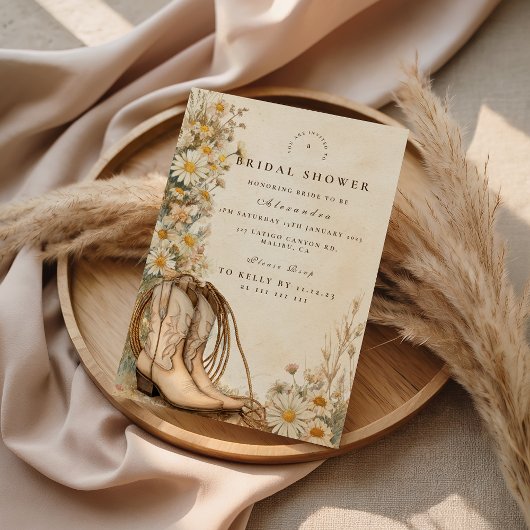 Invitation Rustic Cowgirl Daisy Bridal Shower
