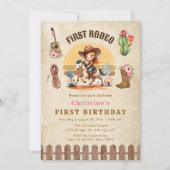 Invitation Rustic Cowgirl First Rodeo 1er Anniversaire Invita (Devant)