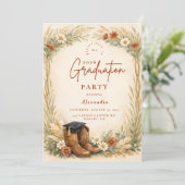 Invitation Rustic Cowgirl Graduation Party (Debout devant)