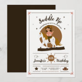 Invitation Rustic Cowgirl Saddle Up 4e anniversaire (Devant / Derrière)