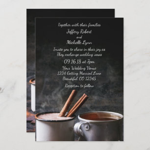 Invitation Rustic Cup of Tea and Hot Chocolate Wedding Invite
