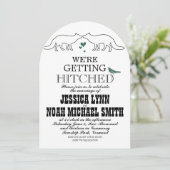 Invitation Rustic Cute Fox Romantic Green Hearts Mariage (Debout devant)