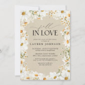 Invitation Rustic Daisy Fall in Love QR Code Fête des mariées (Devant)