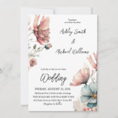 Invitation Rustic Daisy Fleur sauvage Floral Mariage (Devant)