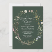 Invitation Rustic Dark Green Boho Fleur sauvage (Devant)