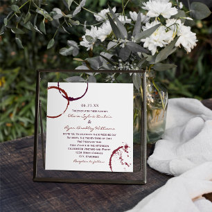 Invitation Rustic Dark Red Wine Stain Wedding