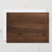 Invitation Rustic Dark Wood Antler Photo Enregistrer la date (Dos)