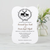Invitation Rustic Deer Kraft Mariage (Debout devant)