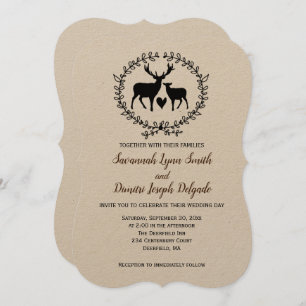 Invitation Rustic Deer Kraft Mariage