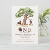 Invitation Rustic Deer "The Big ONE" First Birthday Invitatio (Debout devant)