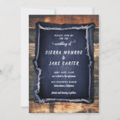 Invitation Rustic Denim Handwritten Country Cowboy Wedding (Devant)