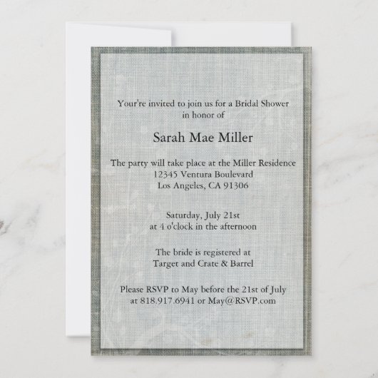 Invitation Rustic Denim Lace (Dos)