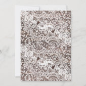 Invitation Rustic dentelle et brunch de bois douche nuptiale (Dos)