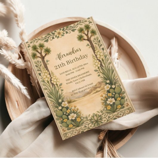 Invitation Rustic Desert Botanicals Birthday