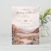 Invitation Rustic Desert Landscape Watercolor (Debout devant)
