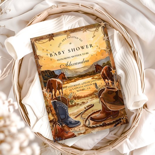 Invitation Rustic Desert Rodeo Baby Shower
