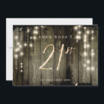 Invitation *~* Rustic Distressed Barn Wood 21e Anniversaire I<br><div class="desc">* Energie Améliorée Invitation 21ème Anniversaire. Le design se compose de très vieilles RUSTIQUES RUSTIQUES PAYS BARN WOOD VIEUX BOIS Antique grange détendue Bois encadré de White Sparkling String Lights. Le bois est Brown foncé avec des zones noires en décomposition. Le numéro 21 est Sparkling comme si sur le feu....</div>