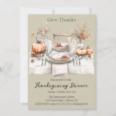 Invitation Rustic Donner Merci Dîner (Devant)