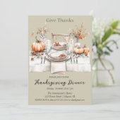 Invitation Rustic Donner Merci Dîner (Debout devant)