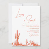 Invitation Rustic Drake Vérone Sunset Western Desert Mariage (Devant)