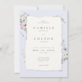 Invitation Rustic Dusty Blue Romantic Wildflower Wedding (Devant)