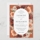 Invitation Rustic Earth & Champagne Florals Mariage dko (Devant)